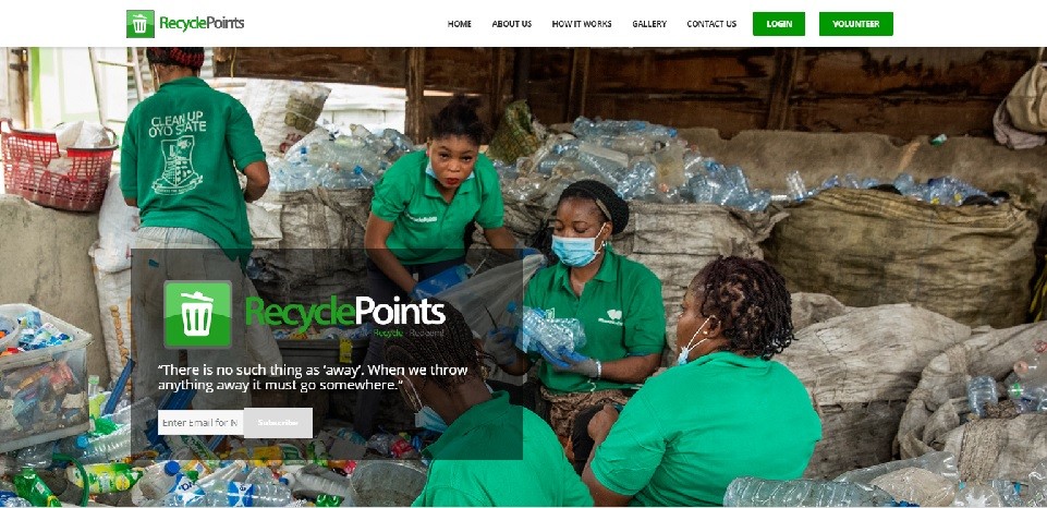 RecyclePoints website screenshot - Smepeaks