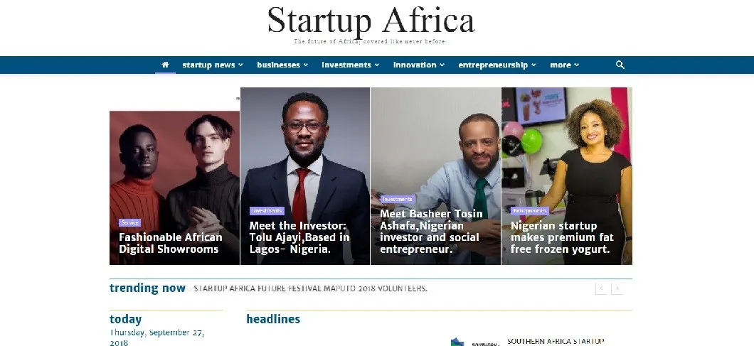 Startup Africa website screenshot - Seedstars Maputo