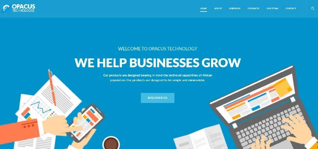 Opacus Tech website screenshot - Opacus Technologies