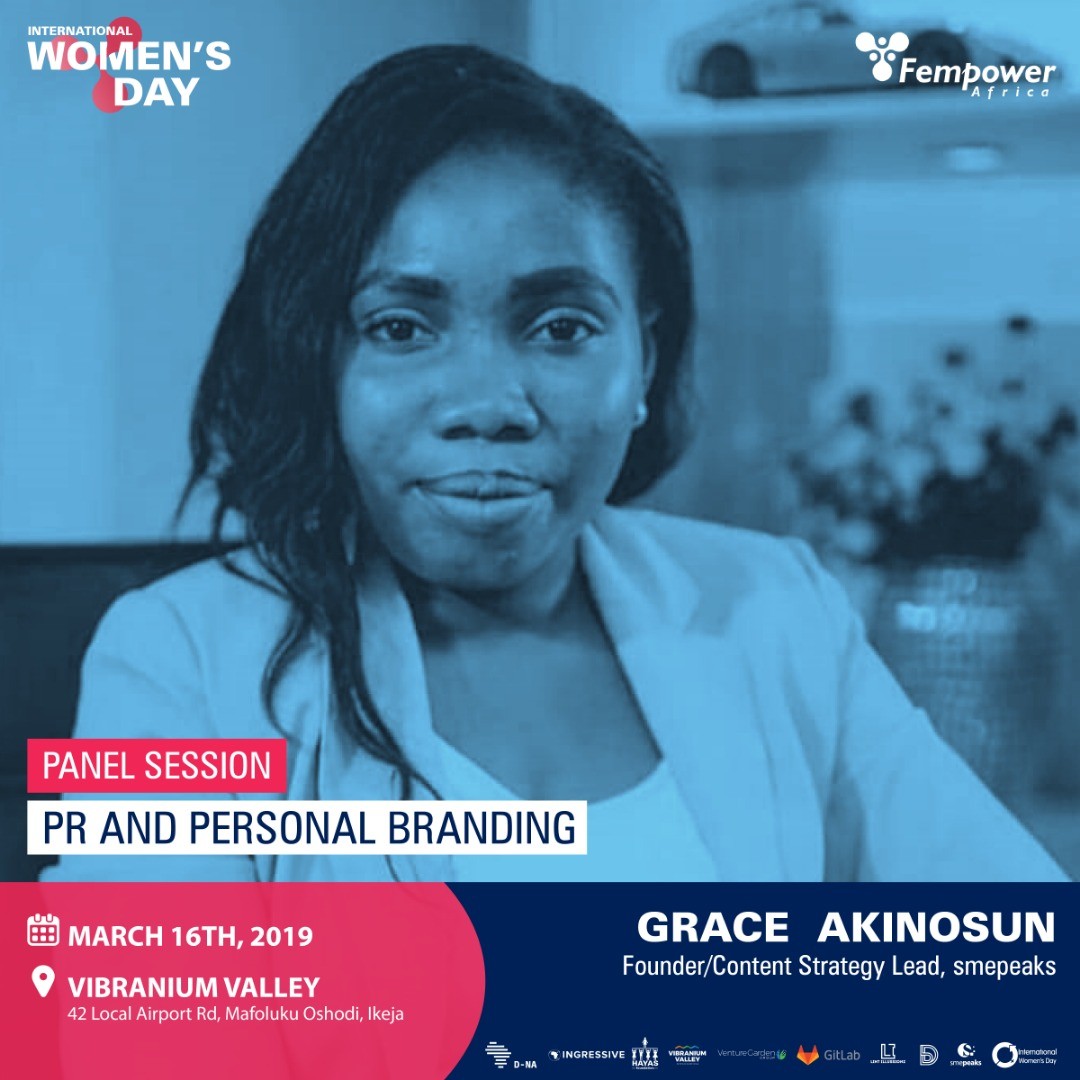 Grace Akinosun, Founder, smepeaks - One of Fempower IWD Event Speakers