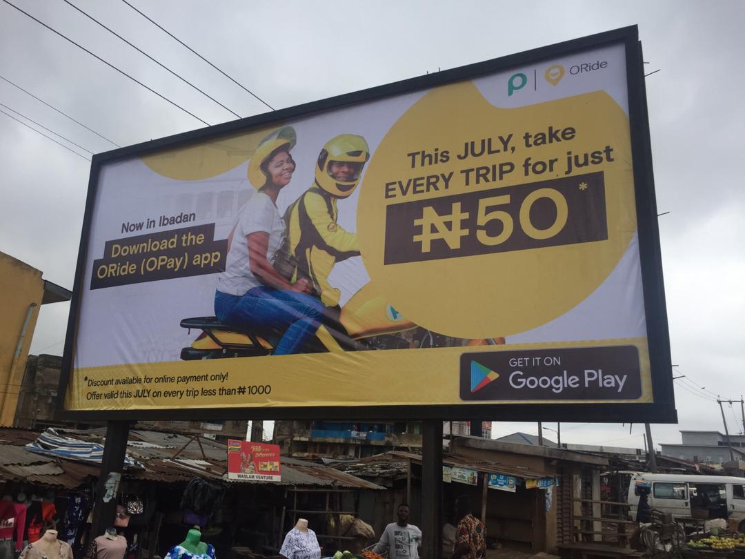 ORide(OPay) spotted cheap commute billboard