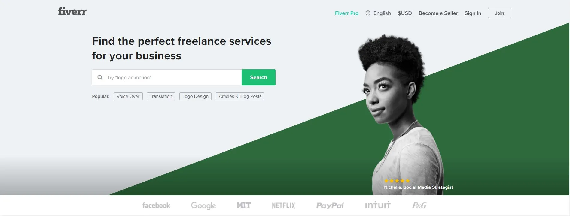 Fiverr - homepage