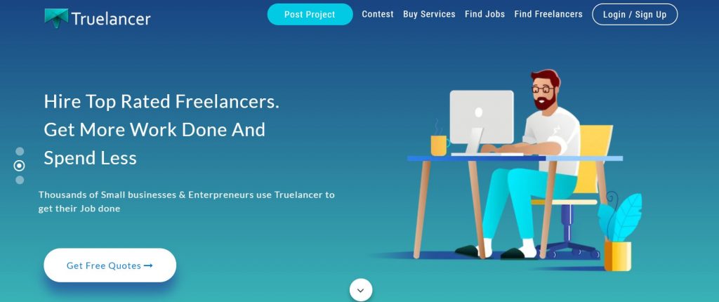 Truelancer - screenshot - one of the top freelancing platforms 