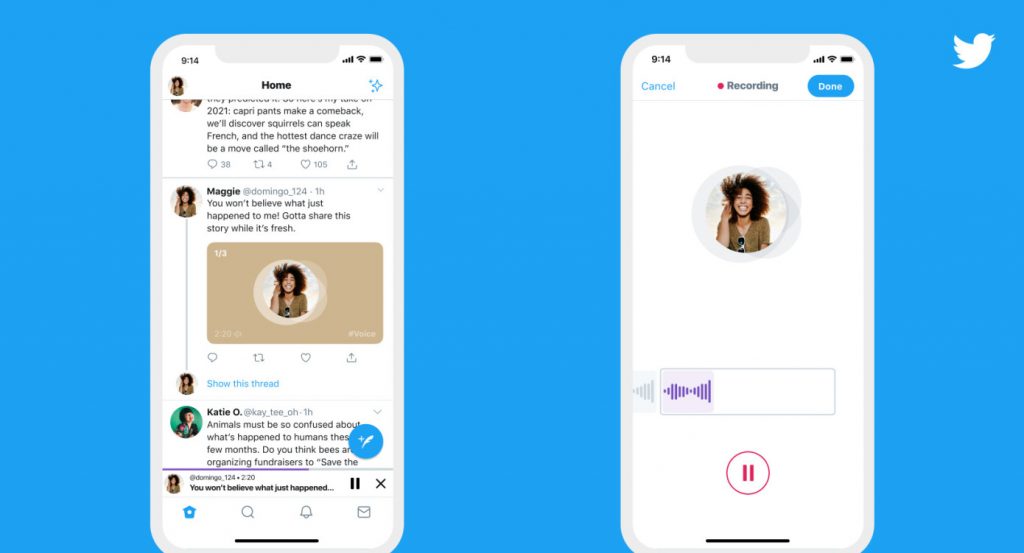 Twitter enables voice text