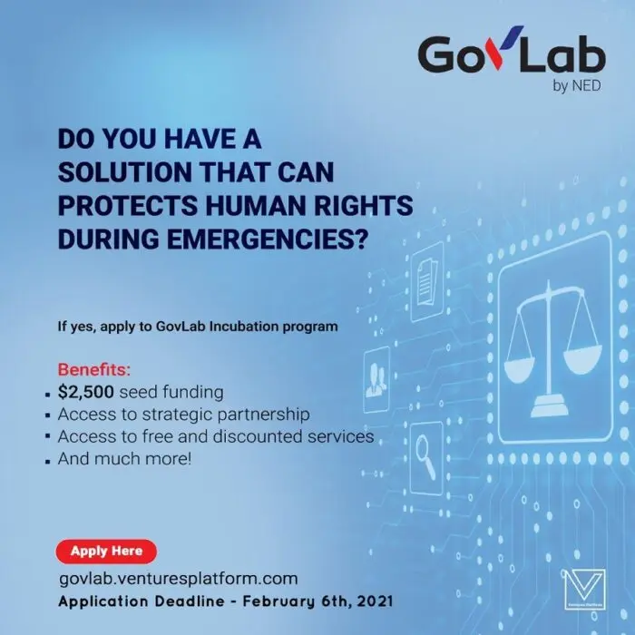 Ventures Platform’s Gov Lab flyer