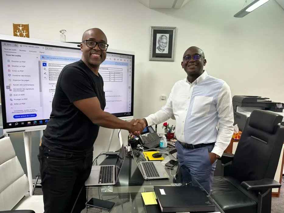 Kenfield Griffith (tappi CEO & Co-Founder) & Djibril Ouattara (CEO, MTN Cote d'Ivoire)
