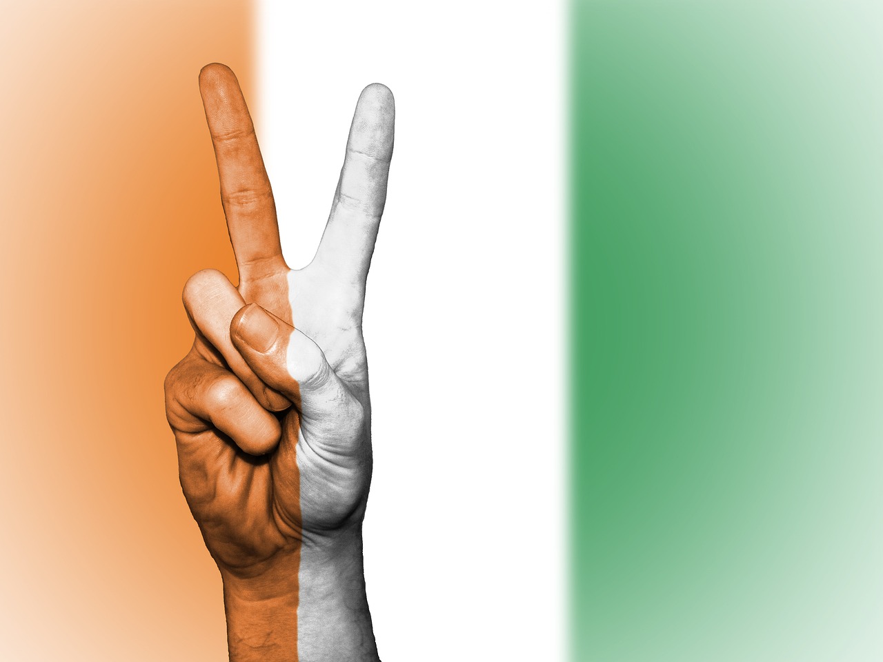 Côte d’Ivoire peace sign image with flag