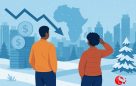 The African startup funding Winter - animated image to depict this - two men facing snow, one scratching head