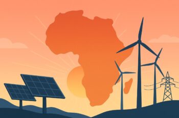 Africa Energy Innovation Challenge 2025: picture of a solar panel and wind turbines